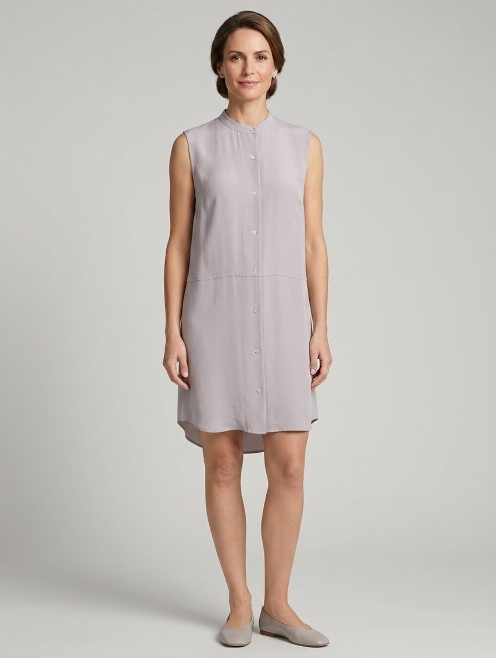 Aritizia Wilfred Sleeveless Button-Back Shift 100% Silk Dress